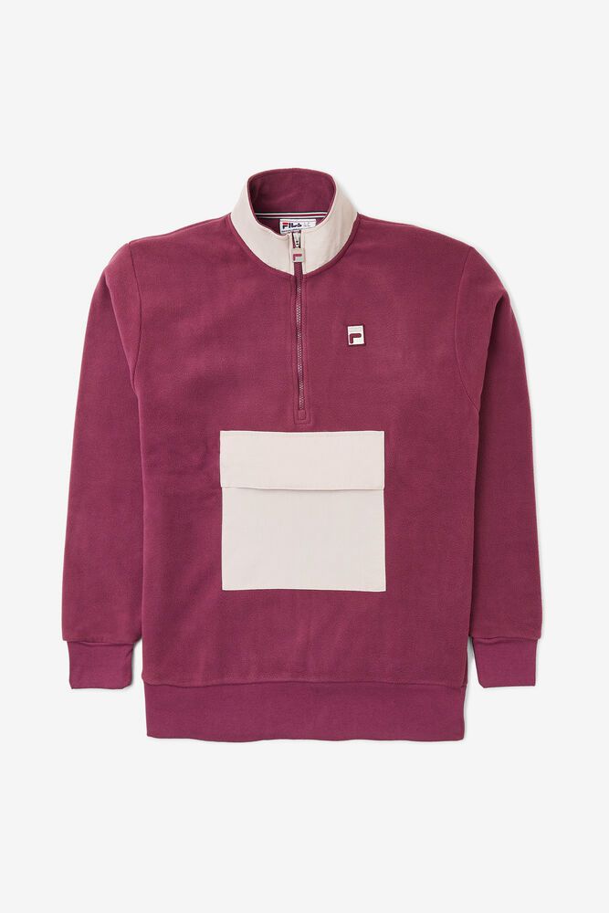 Fila Kenny 1/2 Zip Pink Sweatshirt Mens - NZ 69103-ABWM